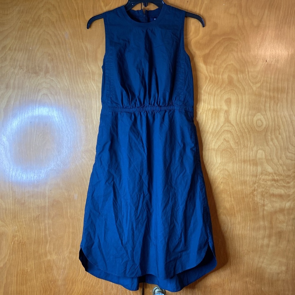 Madewell Midnight Blue Crew Neck Sleeveless 100% Cotton Dress. Size 0